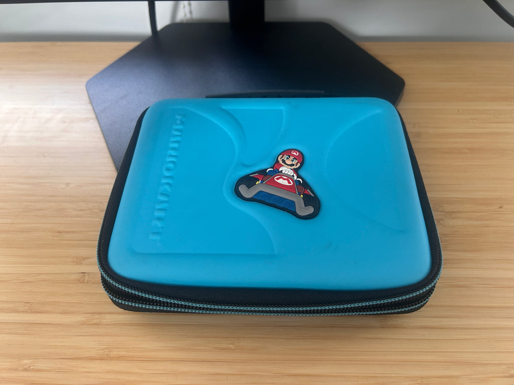 NINTENDO 3DS MARIOKART Hardshell Carrying CASE Pouch Bag Light Blue Mario Kart