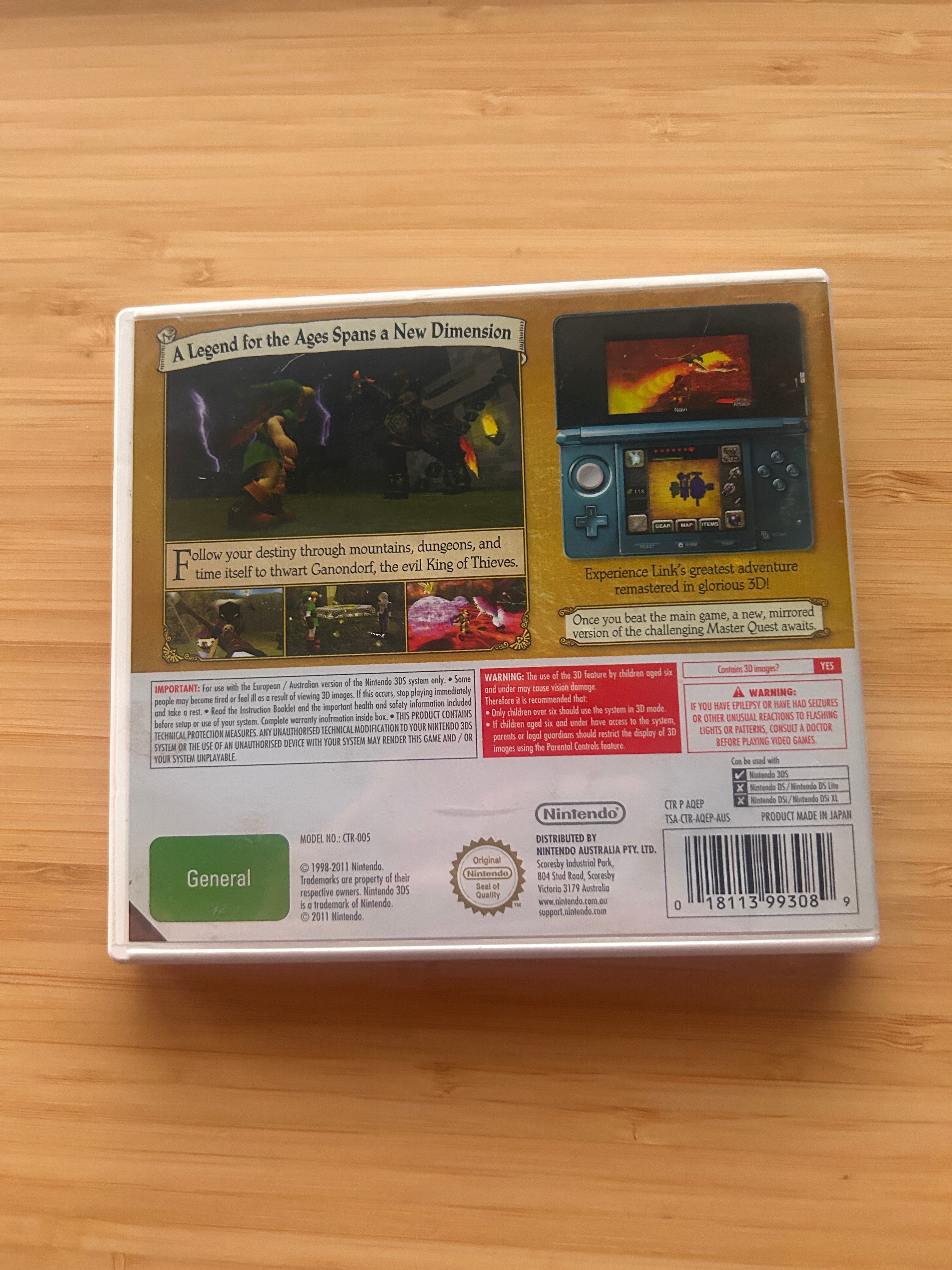 The Legend of Zelda: Ocarina of Time 3D Nintendo 3DS Game PAL AUS