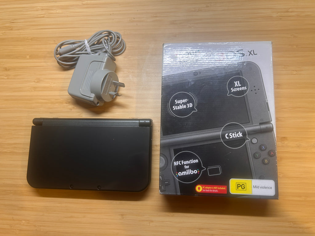 Metallic Black New 3DS XL Console, Top IPS, PAL, Complete w Boxes & Charger
