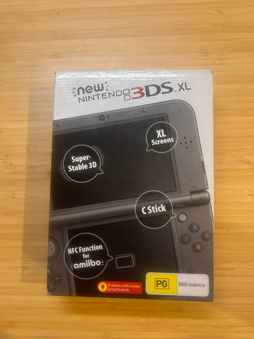 Metallic Black New 3DS XL Console, Top IPS, PAL, Complete w Boxes & Charger